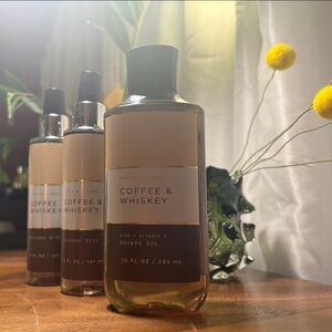 Bath & Body Works Coffee & Whiskey Body Wash Collection Three Pice Gift Set NEW
